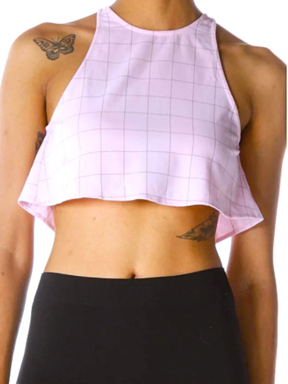 American Apparel Pink Open Back Crop Top XS